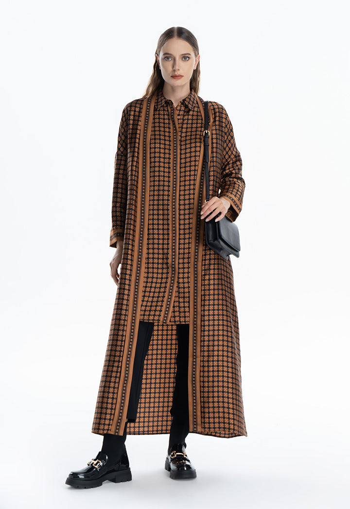 Optical Printed Maxi Open Abaya