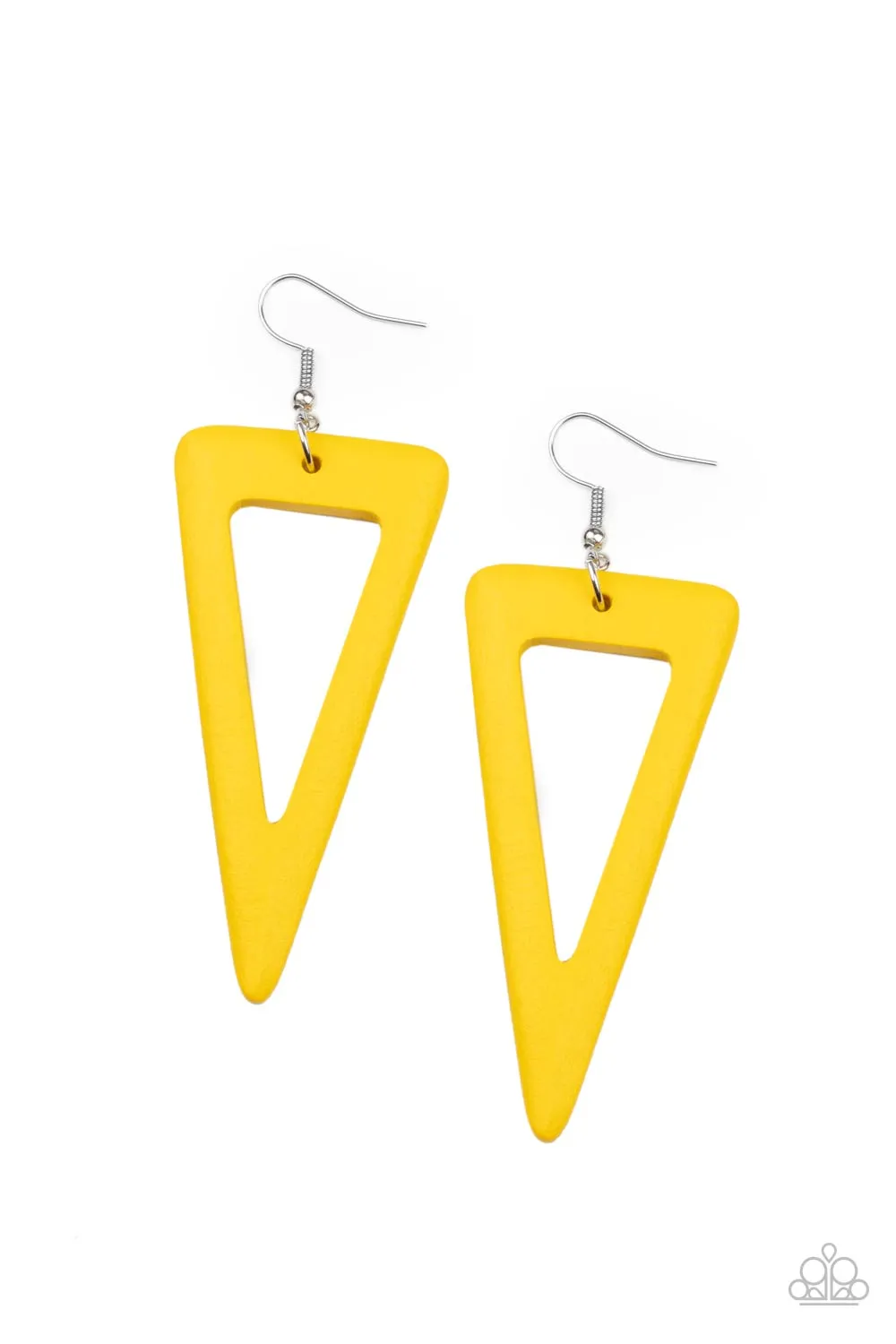 Paparazzi Accessories - Bermuda Backpacker - Yellow Earrings