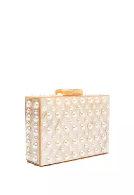 Pearly Resin Clutch Bag