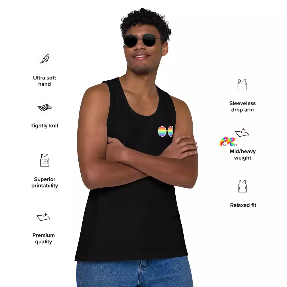 Pride Rainbow Daisy Sunglasses Men’s Tank Top