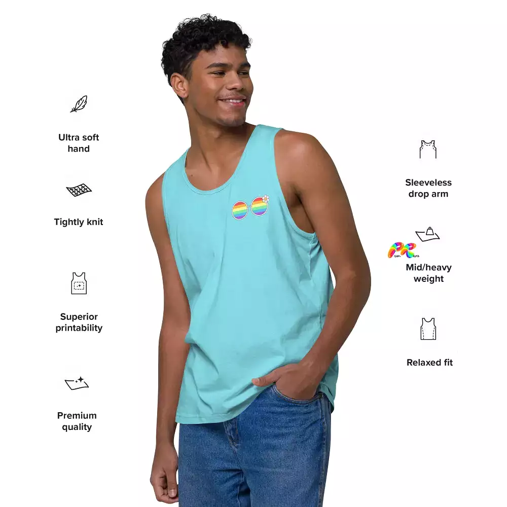 Pride Rainbow Daisy Sunglasses Men’s Tank Top