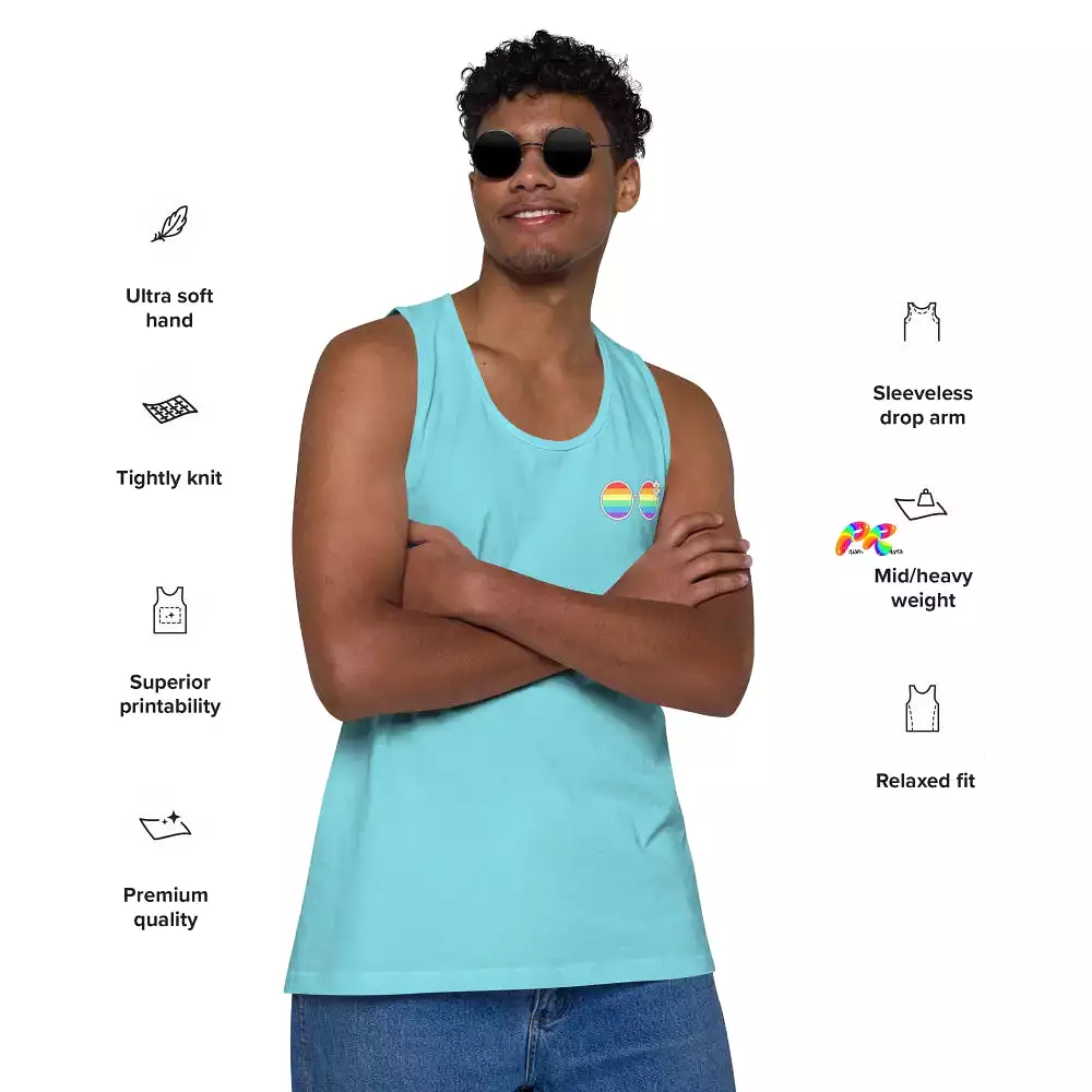 Pride Rainbow Daisy Sunglasses Men’s Tank Top