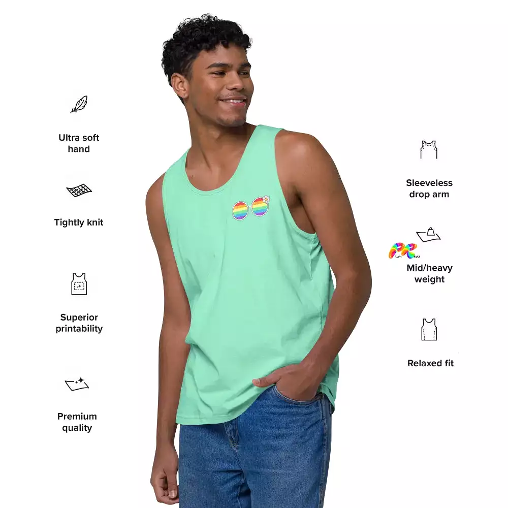 Pride Rainbow Daisy Sunglasses Men’s Tank Top