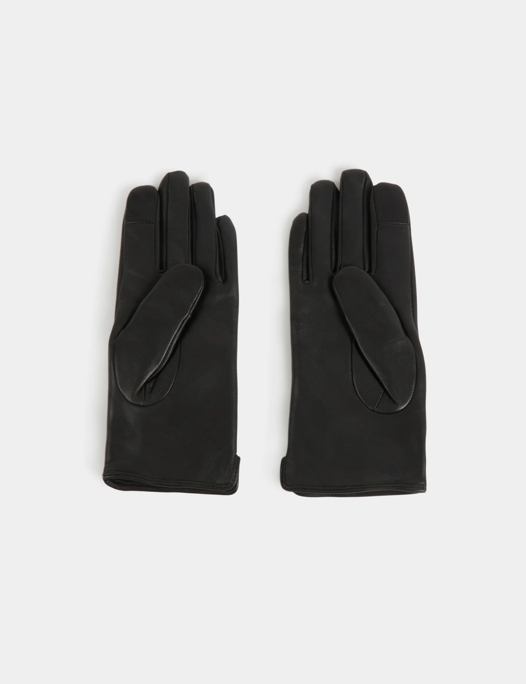 Quilted leather gloves black women