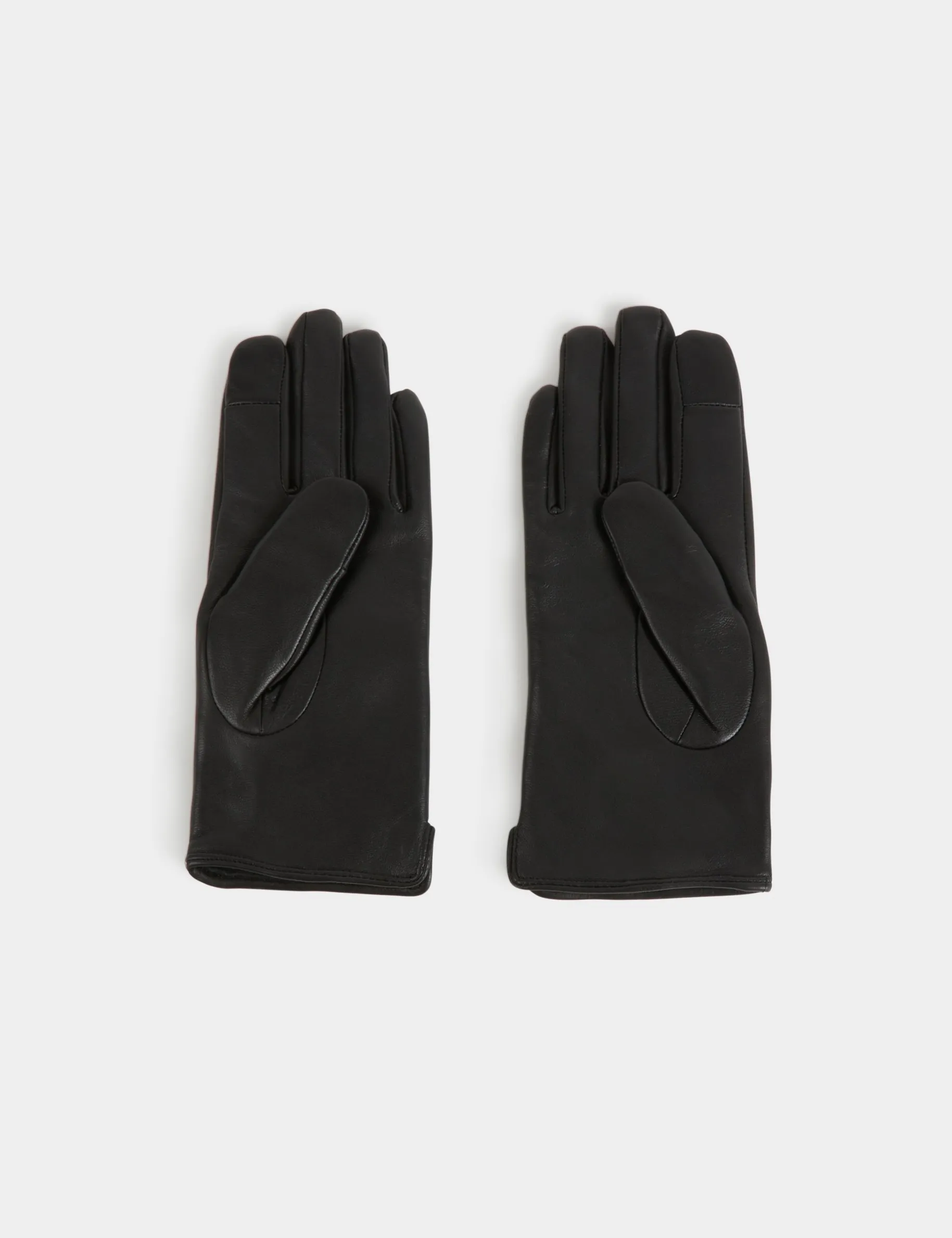 Quilted leather gloves black women