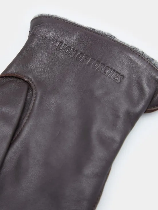 Ribbed leather gloves