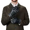 Ridged Real Leather Gloves