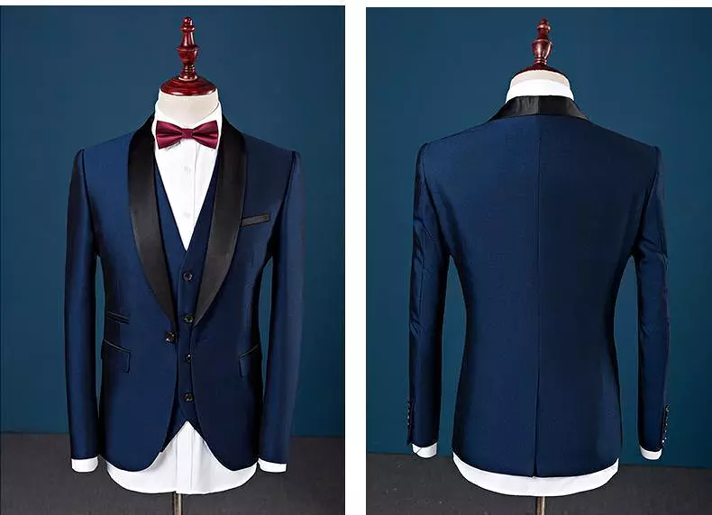 Shawl Collar Tuxedo 3 Piece Suit