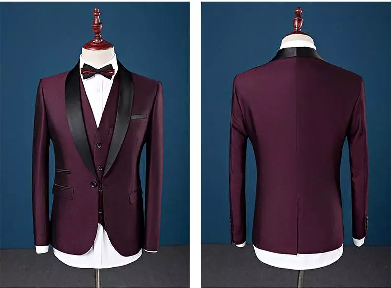 Shawl Collar Tuxedo 3 Piece Suit