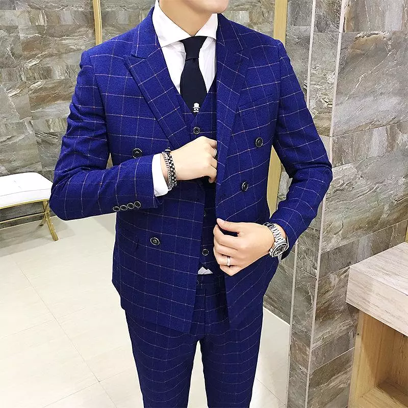 Smith Plaid Double Breasted Suit