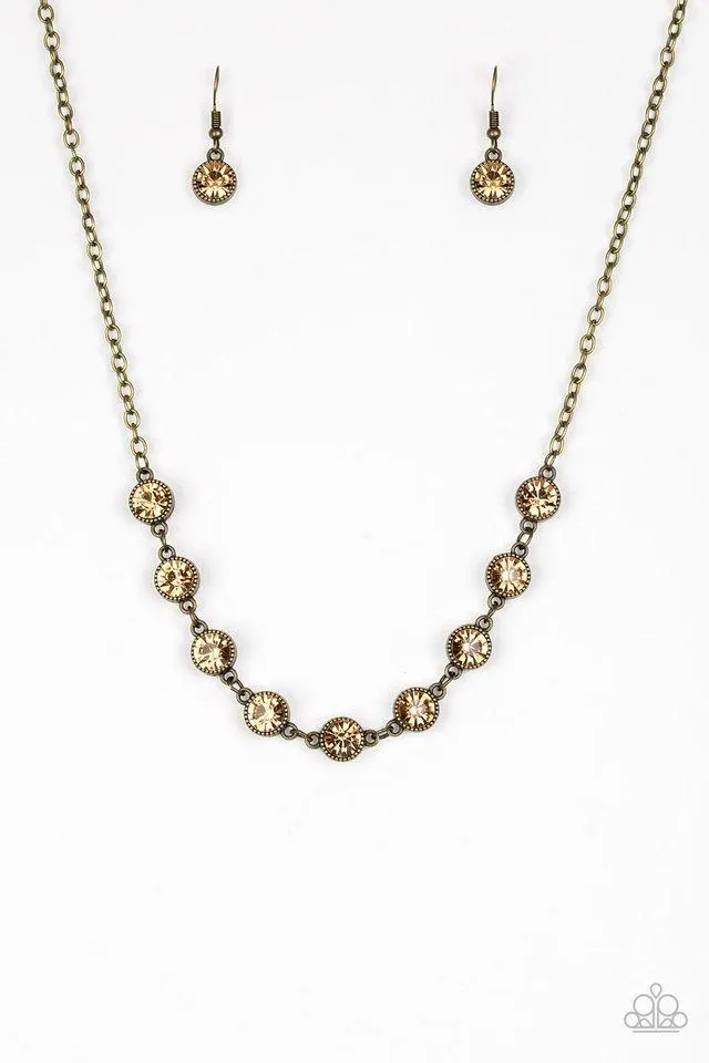 Starlit Socials - Brass Necklace - Paparazzi Accessories