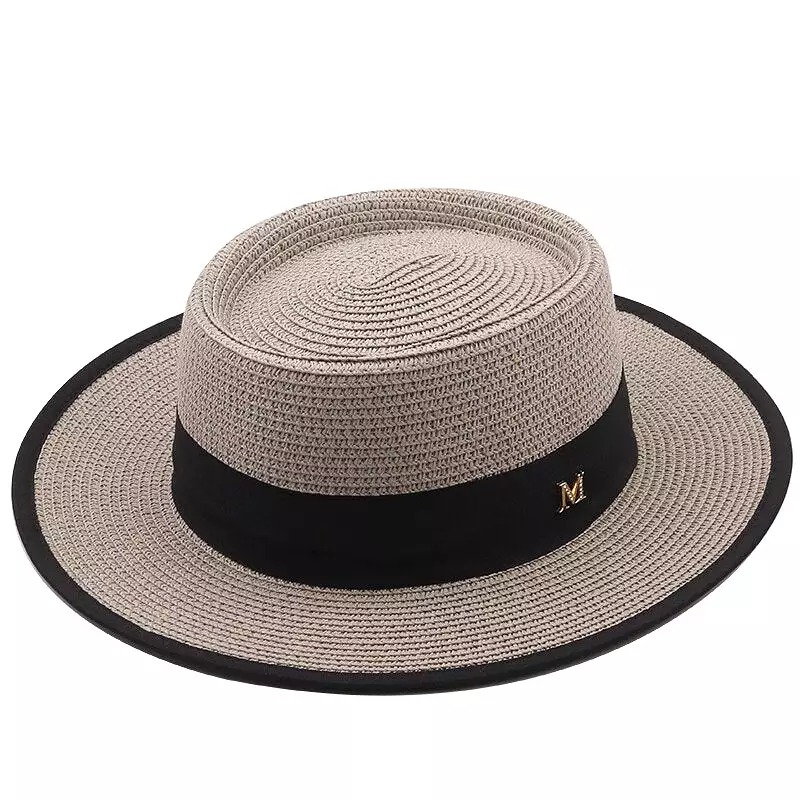 summer sun hat ladies fashion girl straw hat ribbon bow beach hat casual grass flat top panama hat bone womens visor cap