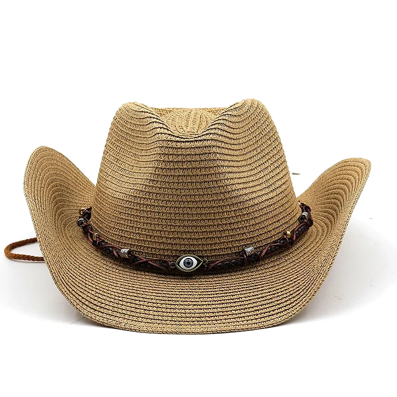 Summer Western Cowboy Hat Men Women New Fashion 2022 Outdoor Beach Sun Caps Straw Hat Sombrero Hombre Cowgirl Jazz Cap