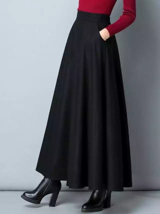 Swing Maxi Skirts for Women with Pockets