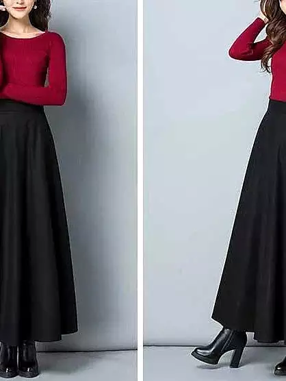 Swing Maxi Skirts for Women with Pockets