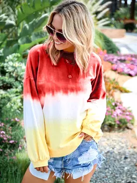 Tie Dye Gradient Print Women Sweatshirt