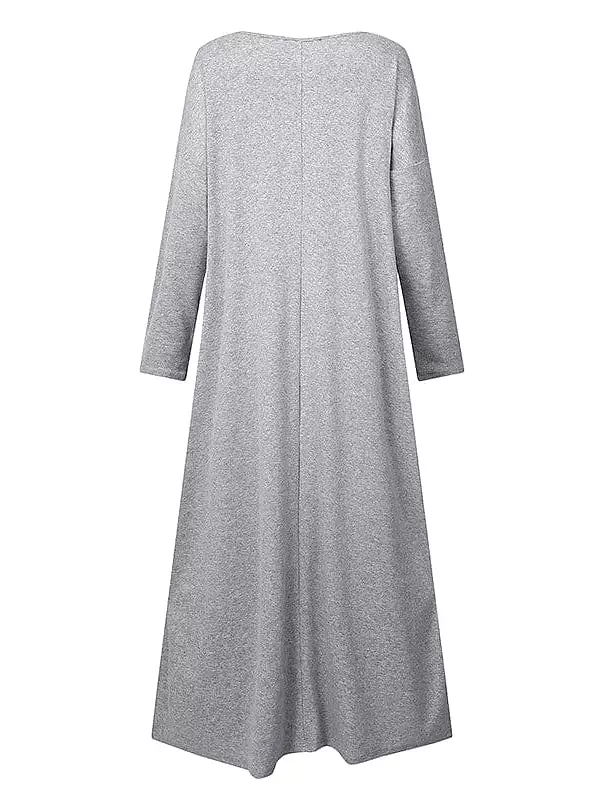 V-neck Long Sleeve Maxi Dress for Plus Size Women