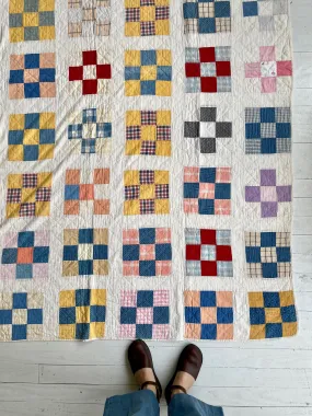 Vintage 1930s Nine Patch Quilt