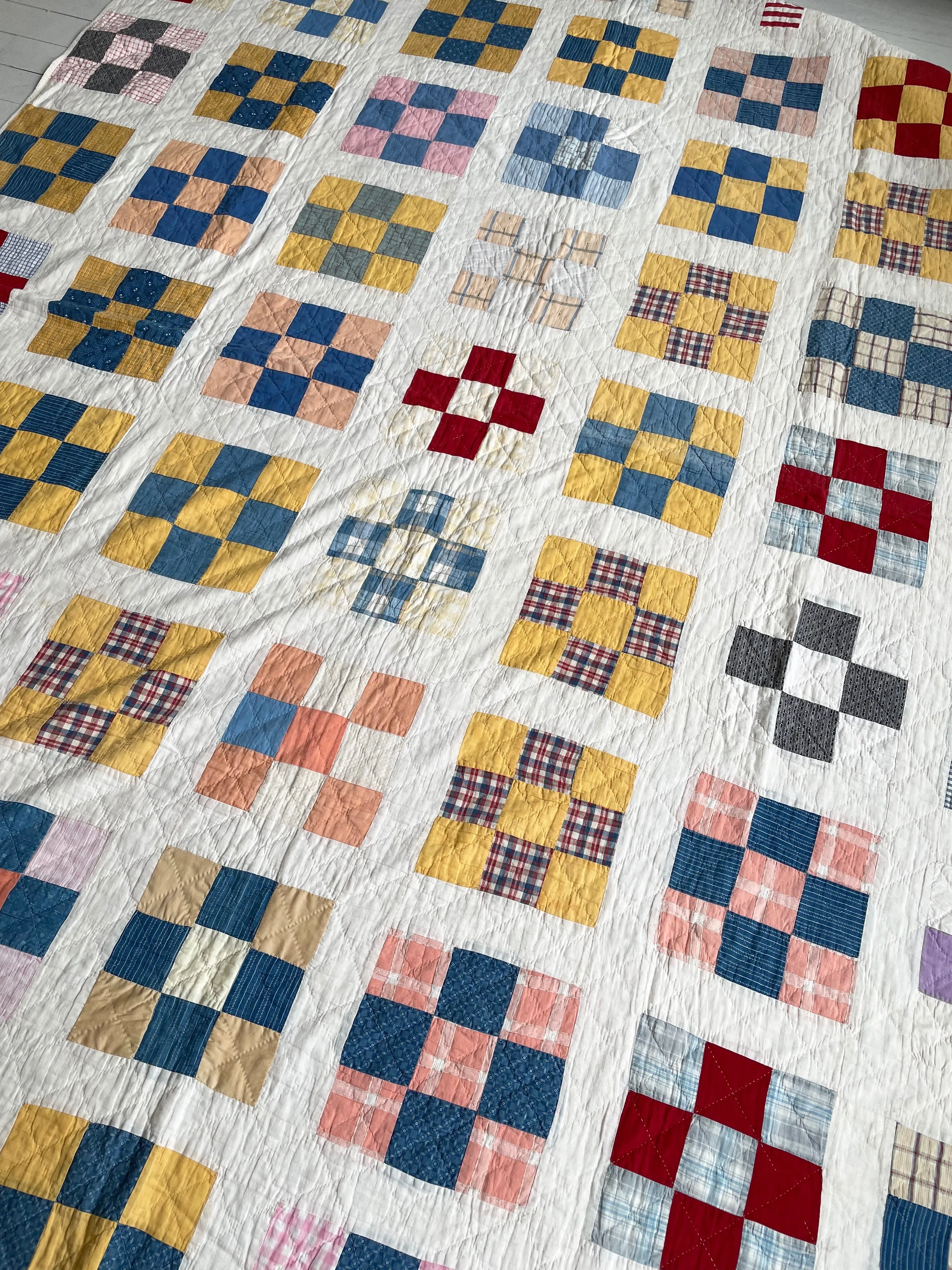 Vintage 1930s Nine Patch Quilt