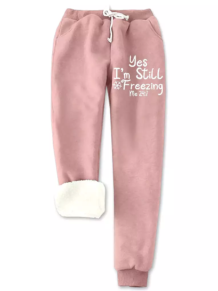 Warm and Cozy Women's Fleece Pajama Set with Crew Neck Top and Elastic Waist Pant