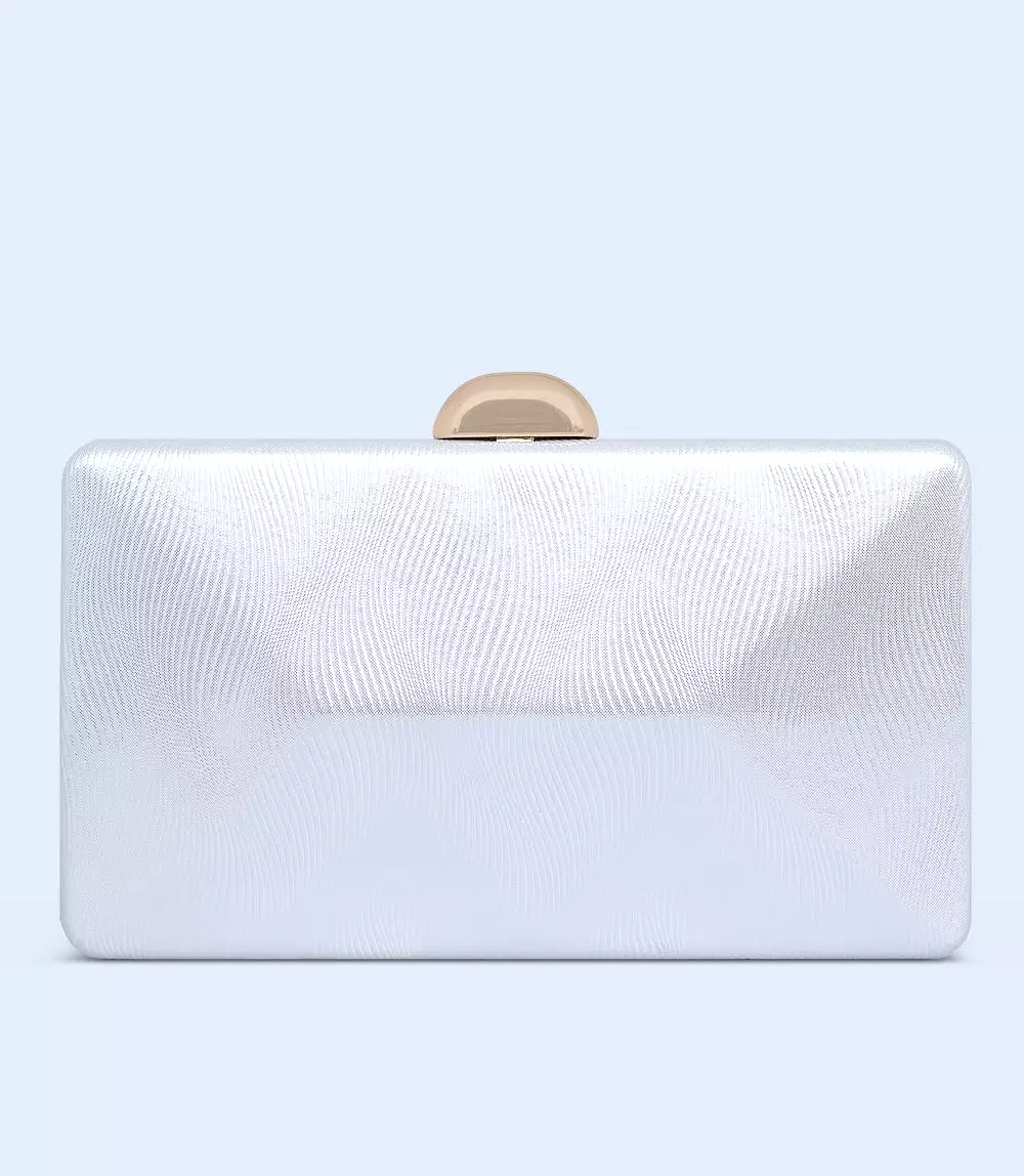 WB2502-SILVER-Women Snazzy Clutch