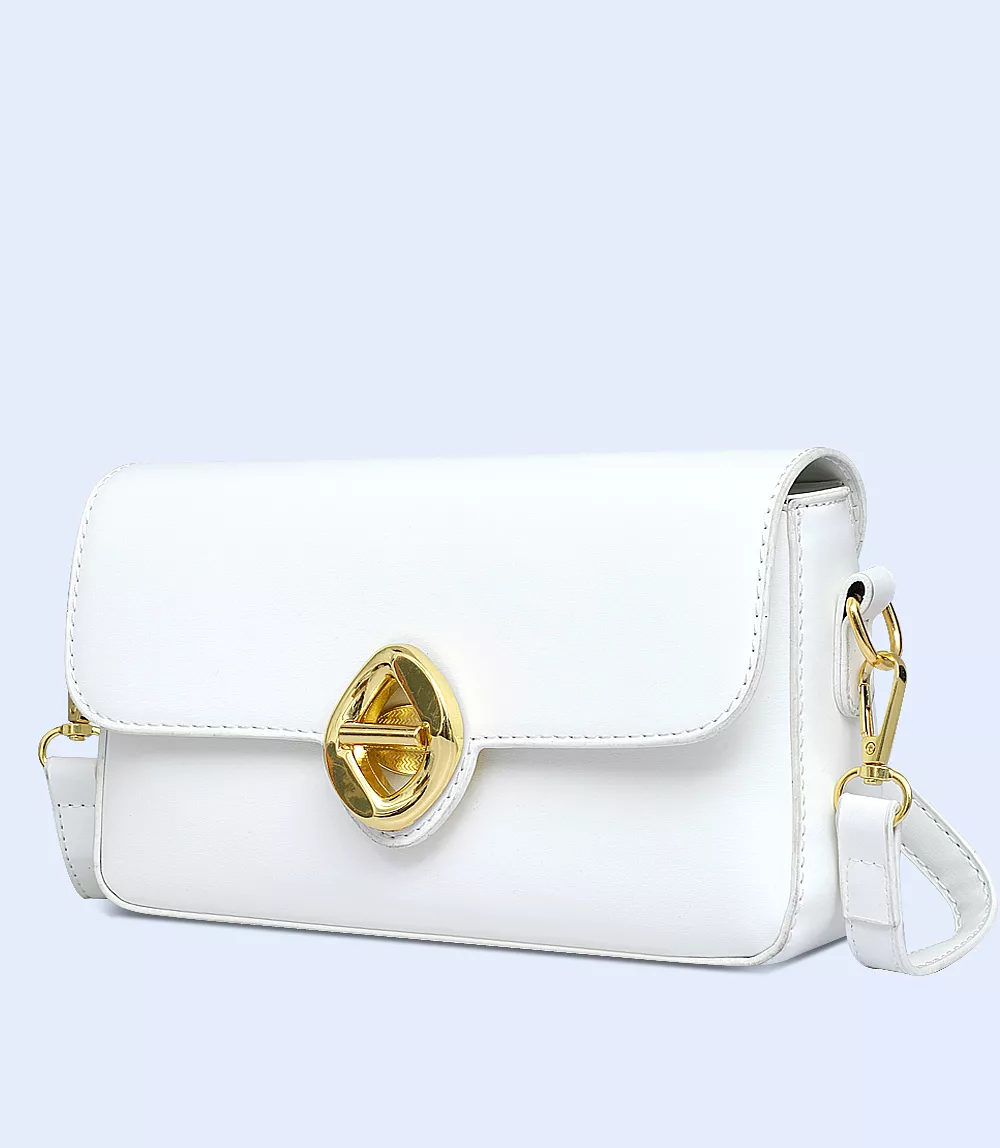 WB2695-WHITE-Women Trendy Bag