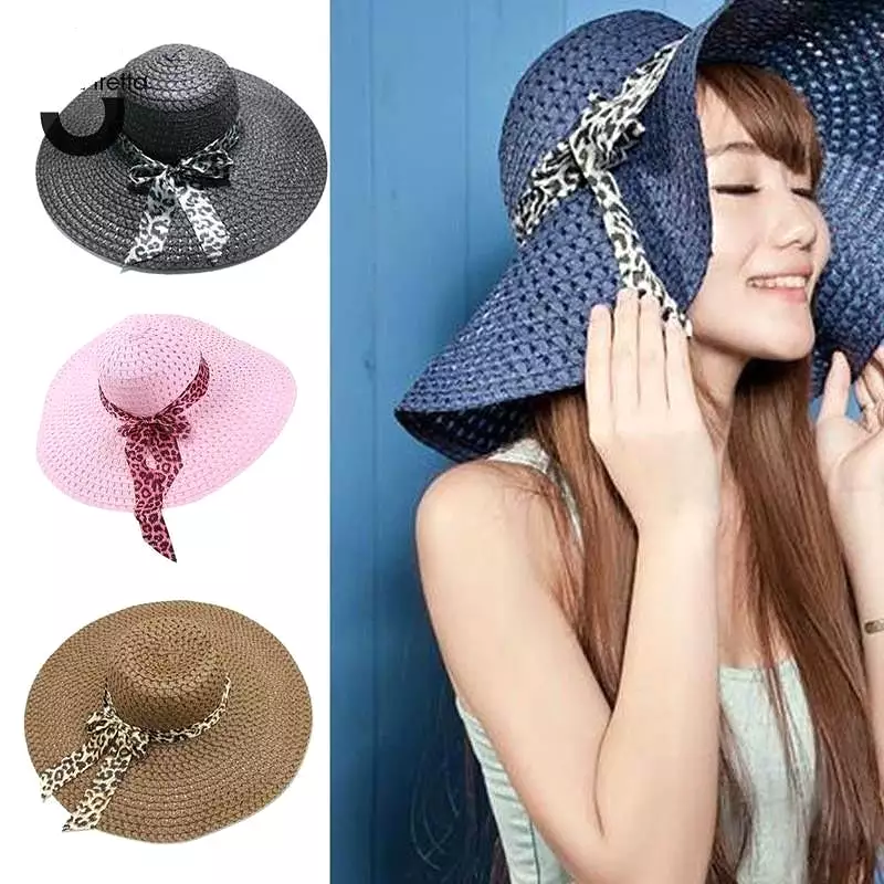 Women Summer Hat Wide Brim Straw Cap Beach Hats Floppy Fold Straw Sun Hats for Women Girls