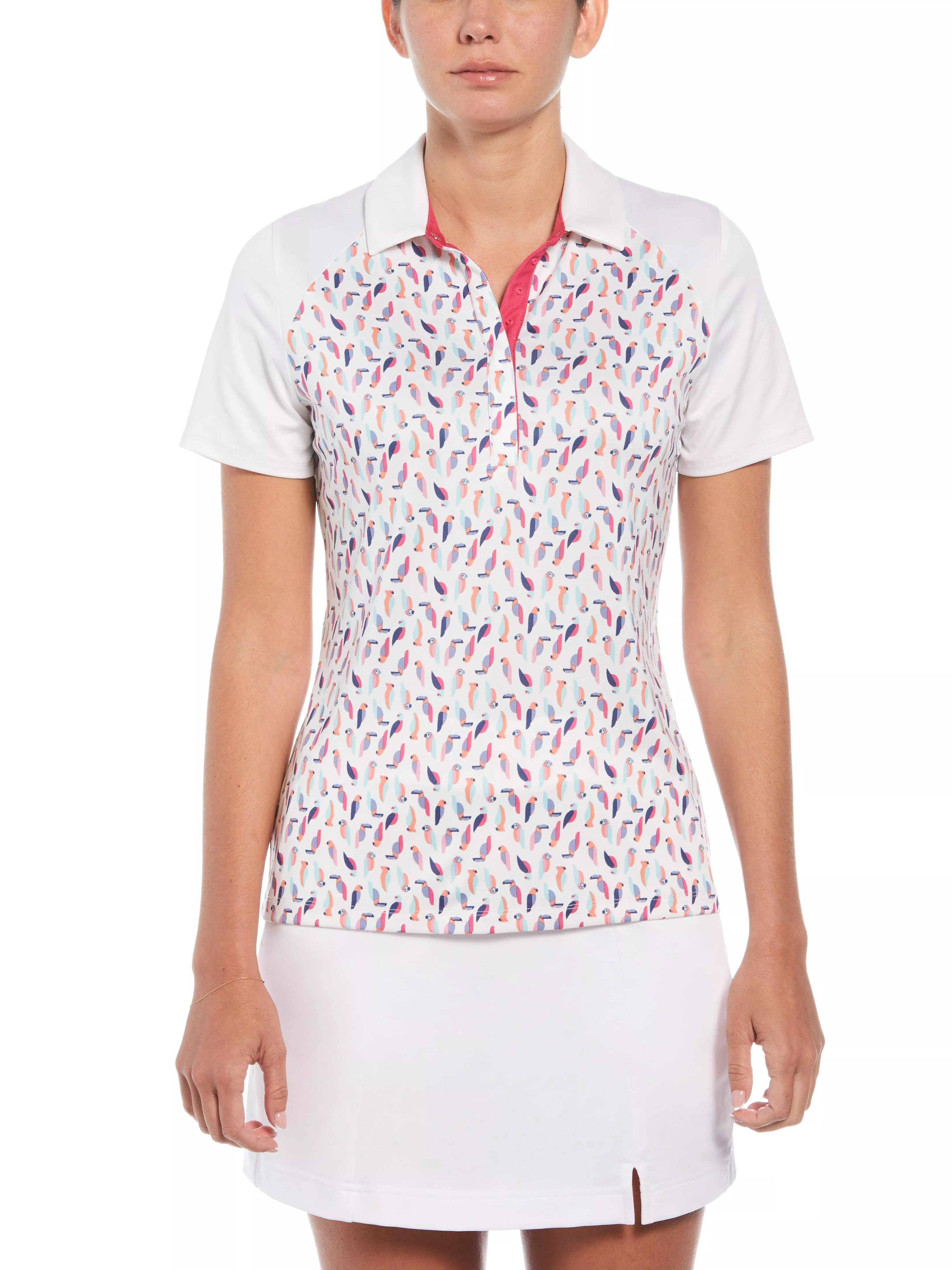 Womens Birdie and Eagle Print Golf Polo