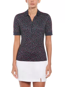 Womens Chevron Print Golf Polo