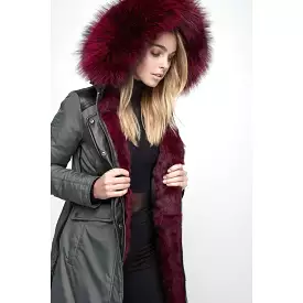 Women's Nicole Benisti Brera Coat - Military/Magenta