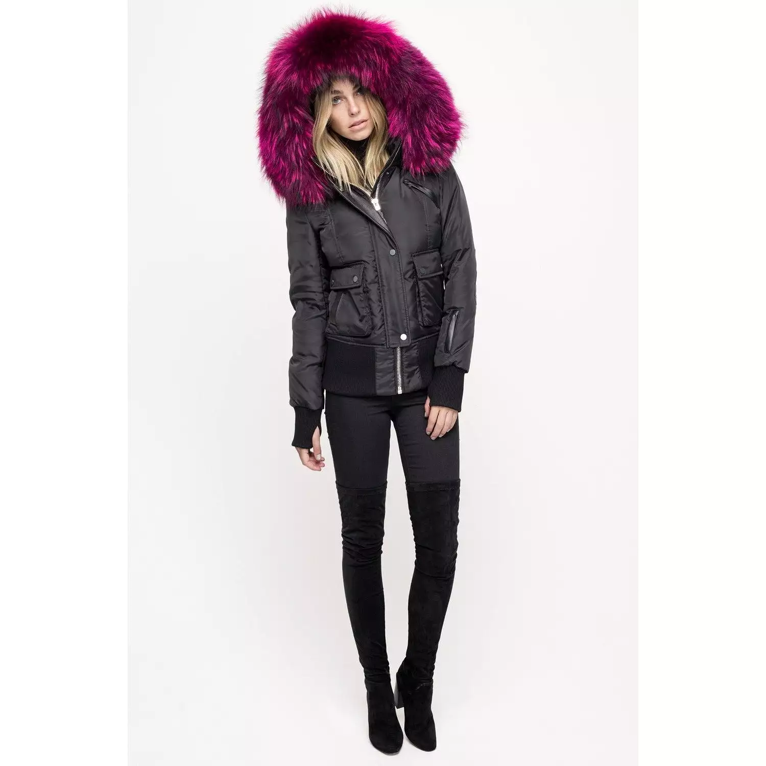 Women's Nicole Benisti Fordham Coat - Black/Magenta