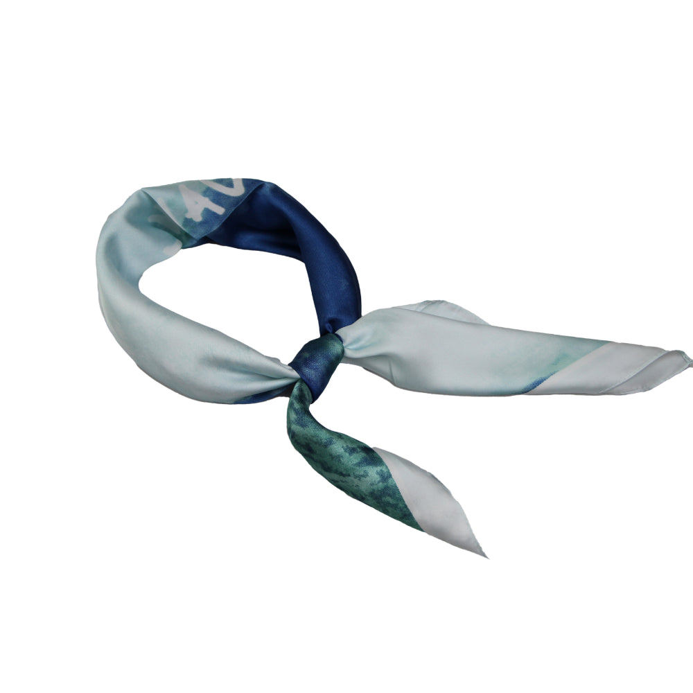 Womens Sea Wave Silk Feel Soft Neck Scarf