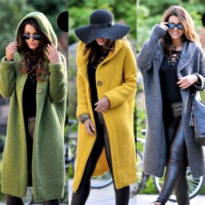 Women's Sweaters Casual Loose Cardigans Single Breasted Puff Hooded Coat