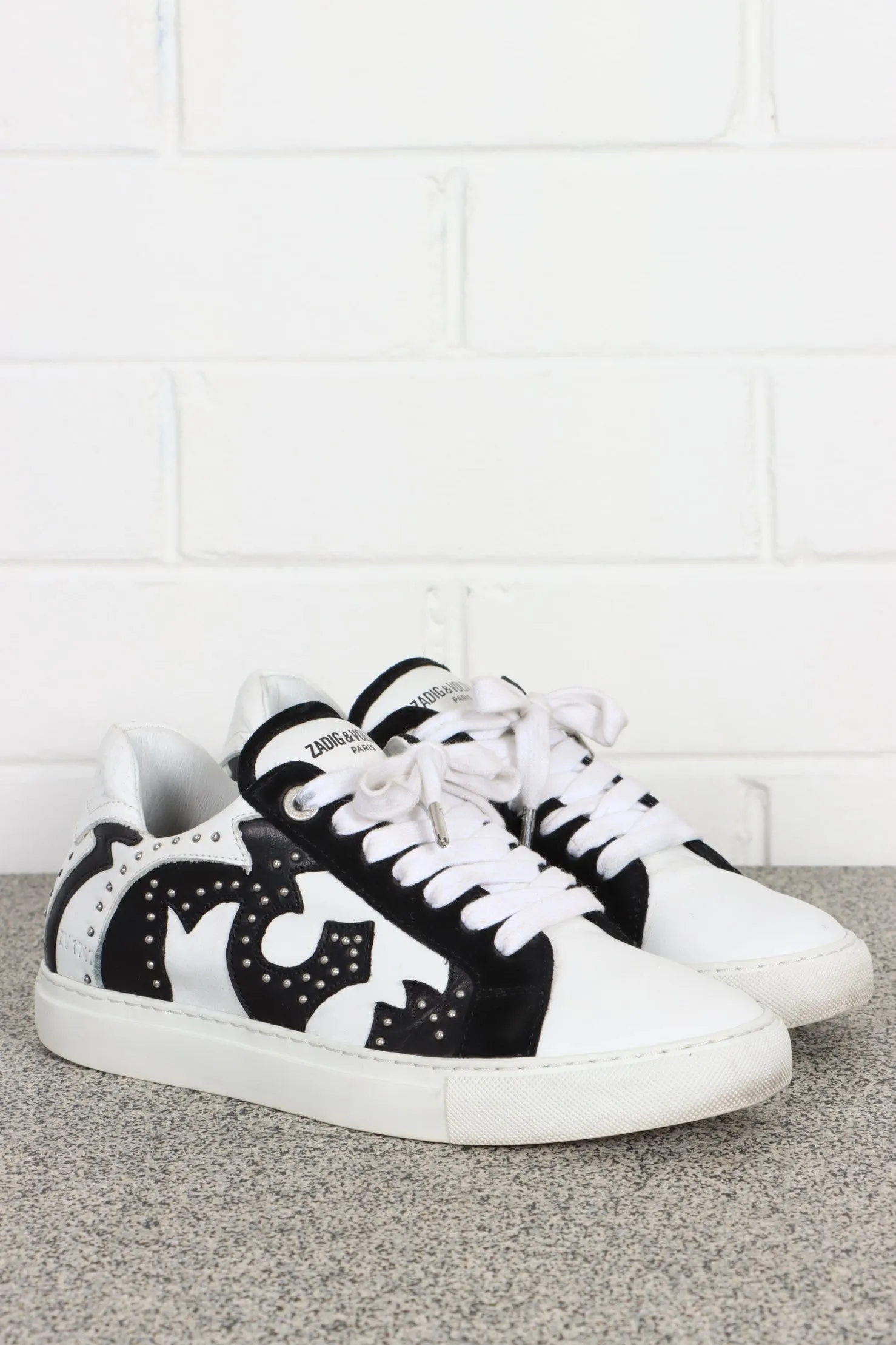 ZADIG & VOLTAIRE 'Nash' Zv1747 Studded Leather Sneakers (39)